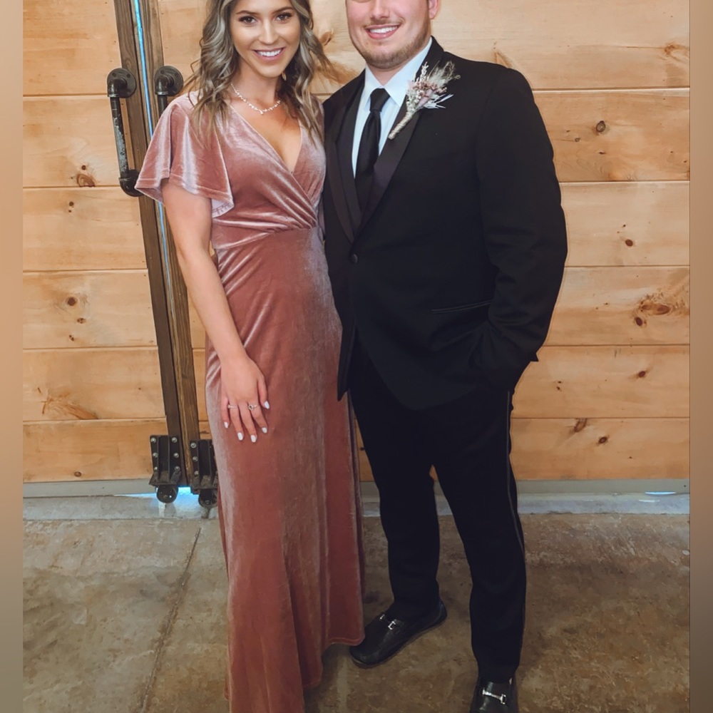 Pink Velvet bridesmaid dress